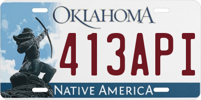 OK license plate 413API