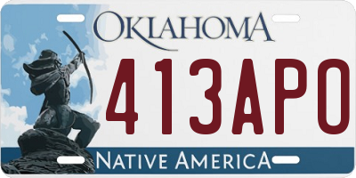 OK license plate 413APO