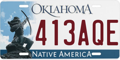 OK license plate 413AQE