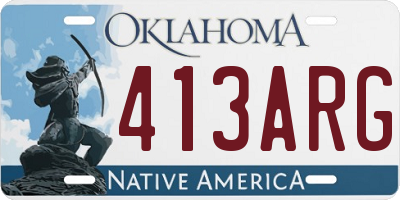 OK license plate 413ARG