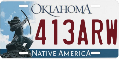 OK license plate 413ARW