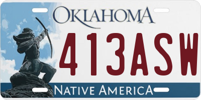 OK license plate 413ASW