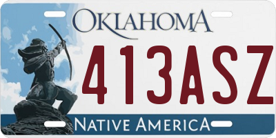 OK license plate 413ASZ