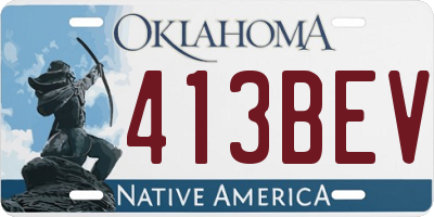 OK license plate 413BEV