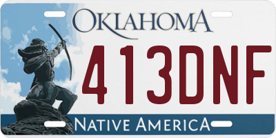 OK license plate 413DNF