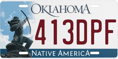 OK license plate 413DPF