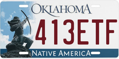 OK license plate 413ETF