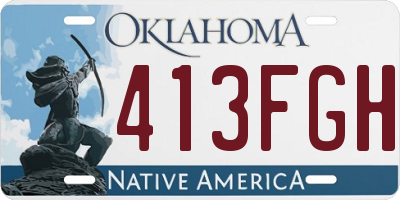 OK license plate 413FGH