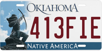 OK license plate 413FIE