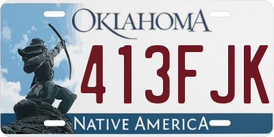 OK license plate 413FJK