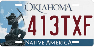 OK license plate 413TXF