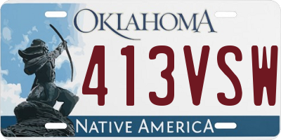 OK license plate 413VSW