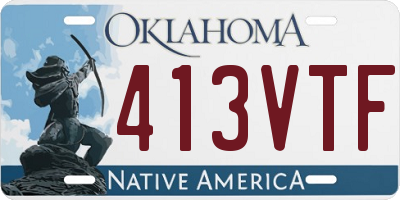 OK license plate 413VTF
