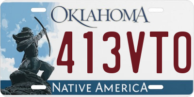 OK license plate 413VTO