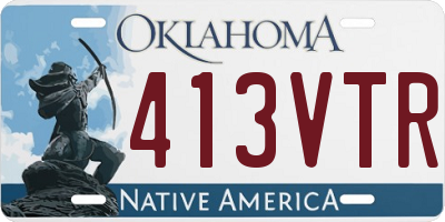 OK license plate 413VTR