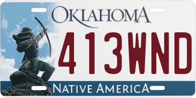 OK license plate 413WND