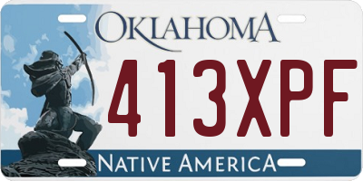 OK license plate 413XPF