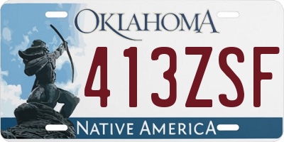 OK license plate 413ZSF