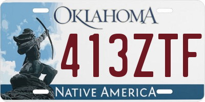 OK license plate 413ZTF