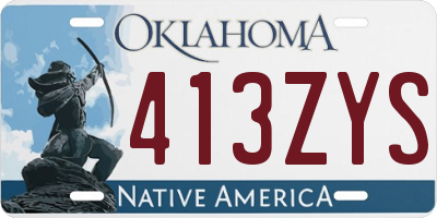 OK license plate 413ZYS