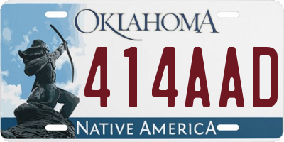 OK license plate 414AAD