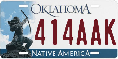 OK license plate 414AAK
