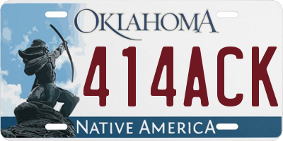 OK license plate 414ACK