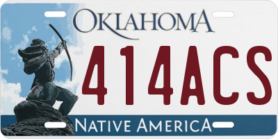 OK license plate 414ACS