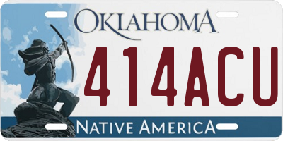 OK license plate 414ACU