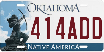 OK license plate 414ADD