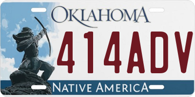 OK license plate 414ADV