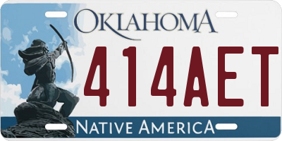 OK license plate 414AET