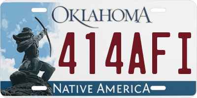 OK license plate 414AFI