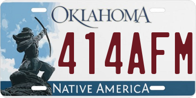 OK license plate 414AFM