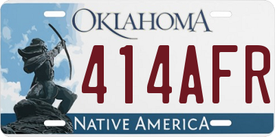 OK license plate 414AFR