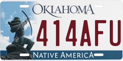OK license plate 414AFU
