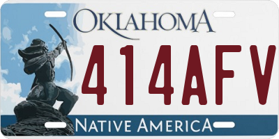 OK license plate 414AFV