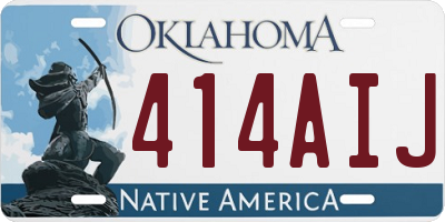 OK license plate 414AIJ