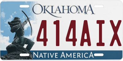 OK license plate 414AIX
