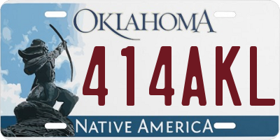 OK license plate 414AKL