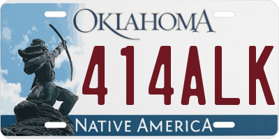 OK license plate 414ALK