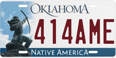 OK license plate 414AME