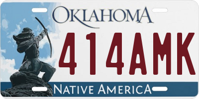 OK license plate 414AMK