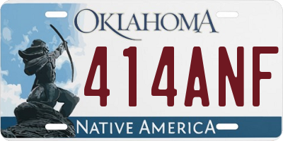 OK license plate 414ANF