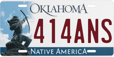 OK license plate 414ANS