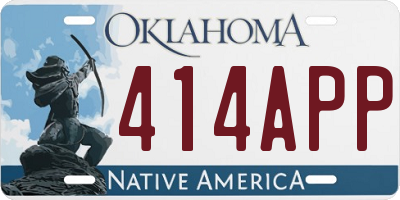 OK license plate 414APP