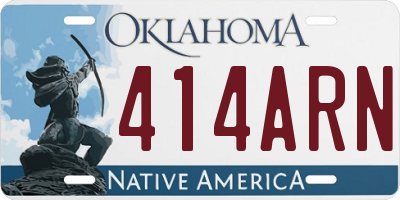 OK license plate 414ARN
