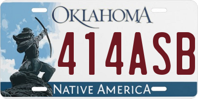 OK license plate 414ASB