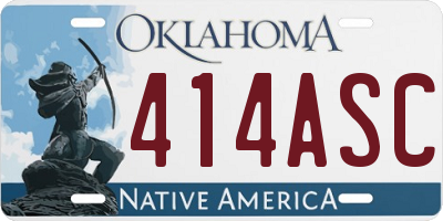 OK license plate 414ASC