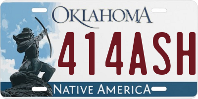 OK license plate 414ASH
